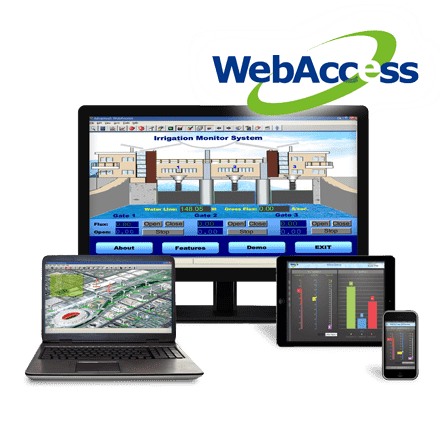 Advantech WebAccess is browser-based software package for human-machine interfaces (HMI), and supervisory control and data acquisition (SCADA). All the features found in conventional HMI and SCADA software packages are available in an ordinary browser including Animated Graphics Displays, Real-time Data Control, Trends, Alarms and Logs.
